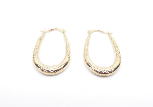 9ct gold hoop earrings creole - gold,