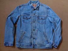 Vintage distressed Levis Denim Jacket - Large Blue Orange Tab - 5 day