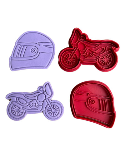 Motorbike cookie cutter stamp - cookie,