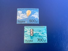POLAND POLSKA 1990 MNH SC 2976-77 WEATHER METEOROLOGY WATER GAUGE BALLOON