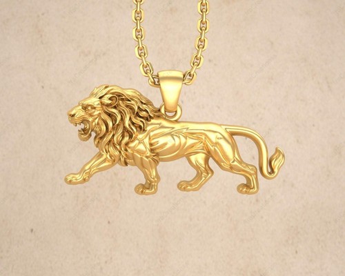 Lion pendant necklace solid - pendant,