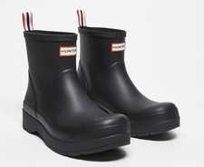 Hunter Original Play Short Rubber Women's Black Wellington Boots New