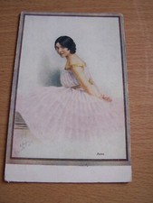 Ballerina Vintage Postcard Ballet Dancer Alphalsa Series