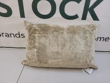 John Lewis Distressed Velvet Cushion Beige 40x60cm Feather Filled RRP £50