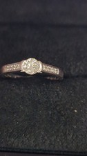 18crt Palladium Engagement Ring  Round Cut Diamond