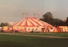 1990 Paulo’s Circus Photo Cambridge UK Big Top Tent Trailers Fairground Vintage