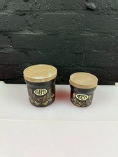 Denby Bakewell Storage Jars With Lid ( Plastic ) Tea 8 cm Coffee 10.5 cm