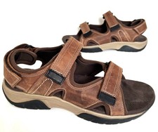 NEW! Mens M&S Marks & Spencer Airflex Brown Leather Strap Sandals Size UK 9 BNWT