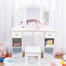 Kids Vanity Table & Stool Set