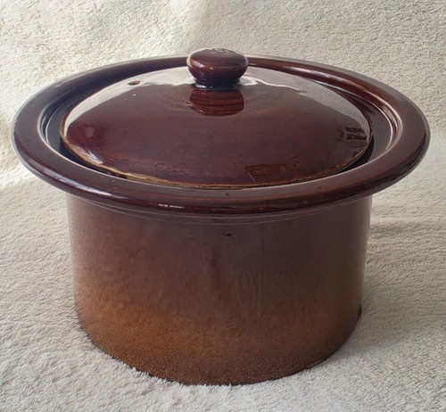 Vintage stoneware brown - vintage, glazed