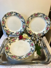 Antique Booths 'Floradora' A8042 Decorative Ironstone x 4 Dinner Plates 10" VGC