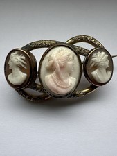  Victorian 3 Cameo Brooch