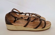 GABOR Jollys Ladies Brown Leather Gladiator Style Flat Sandals Uk Size 4