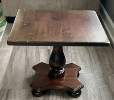 Ethan Allen 1976 Old Tavern Pine 19.5” Square Pedestal Cocktail Table 12-8054