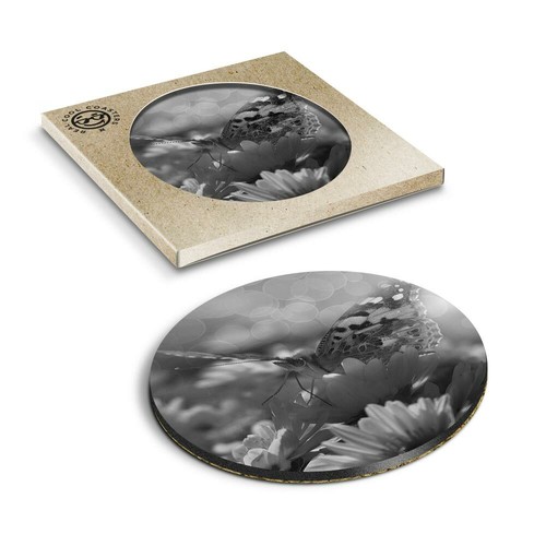Boxed round coasters bw - x,
