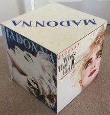 MADONNA 12” CARDBOARD CUBE FIRST FOUR ALBUMS SHOP DISPLAY 1986 TRUE BLUE VIRGIN