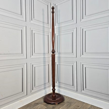 Retro Vintage Wooden Turned Standard Lamp / Room Floor Light - For Rewiring