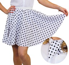 POLKA DOT SKIRT & SCARF WHITE