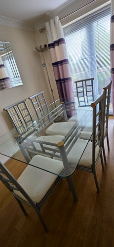 7pc glass top rectangular - glass,