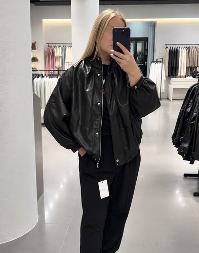 Zara faux leather bomber - zara,