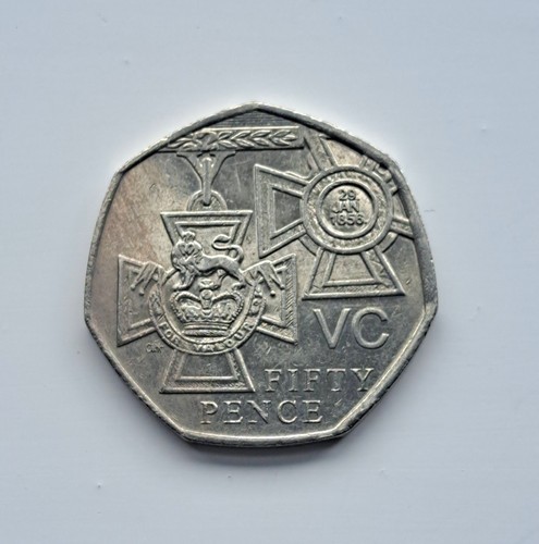 Victoria cross 50p coin - cross,
