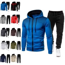 Mens 2Pcs Hooded Tracksuit Set