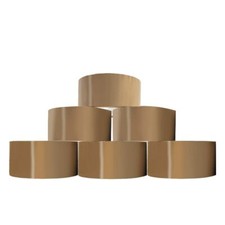 6 Strong Brown Buff Parcel Packaging Packing Tape 48MM x 72M Box Sealing Rolls 