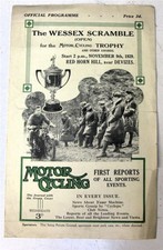 WESSEX SCRAMBLE Official Motorcycle Programme 9 Nov 1929 Red Horn Hill