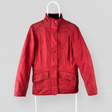 Barbour Cavalary Polarquilt Red Jacket Quilted Womens UK 14