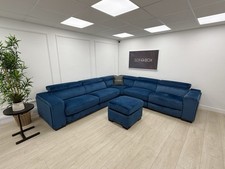 DFS Wander Recliner Corner Sofa Bed Footstool In Blue Velvet -Delivery Available