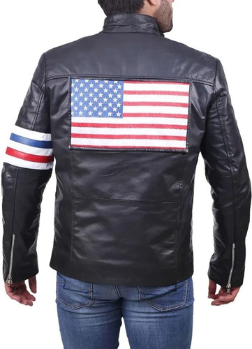 Black leather jacket - black, usa
