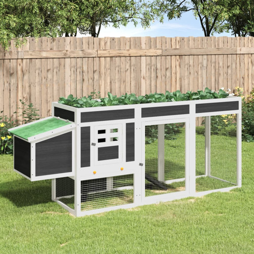 Chicken coop grey 204x50x84 - chicken,