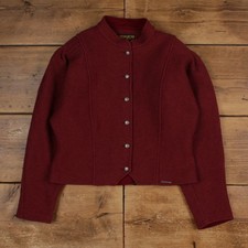 Geiger Austrian Jacket M Womens Red Boiled Wool Traditional Cardigan 40