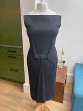 Ladies RM (Roland Mouret) size 12 black fitted linen blend dress
