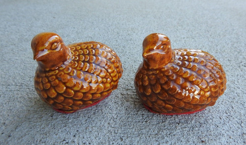 1979 ceramic quails - ceramic,