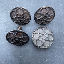 SET of  4 Vintage Brass-Plated Drawer Pull / Cabinet Knobs - mid-century