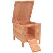 PawHut Rabbit Hutch, Bunny Cage Outdoor with Waterproof Roof, Natural