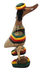 Handcrafted Rastafarian Bamboo Duck. 25 cm high Duck Lovers Jamaica Ornament new