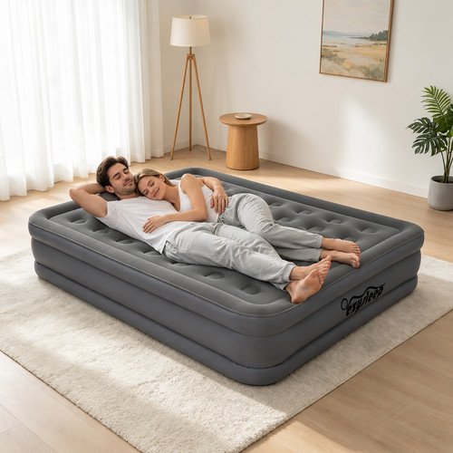 Inflatable air bed - inflatable, raised