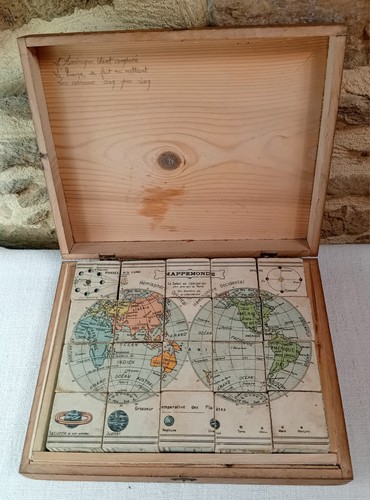 Antique french block puzzle - french,