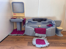 Vintage Pedigree Sindy House Bathroom Set Blue 1980s + Towels + Flannels + Mats.