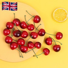 Artificial Cherries Fake Fruit Model Desk Ornament Kitchen Party Home Decors UK