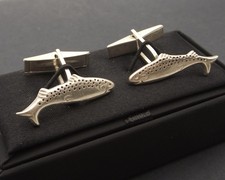 Cufflinks by Ola Gorie Scottish Salmon fish shape vintage  sterling silver  OMG