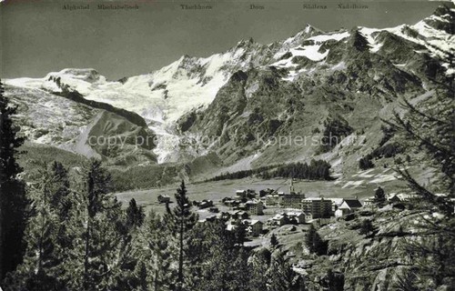 Saas fee visp panorama - saas-fee, vs