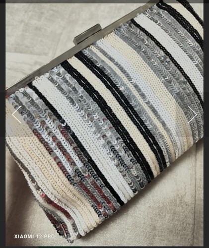 New look striped sequin clutch - look,