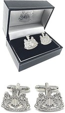 NEWCASTLE UNITED FC SILVER PLATED - MENS SHIRT CREST CUFFLINKS