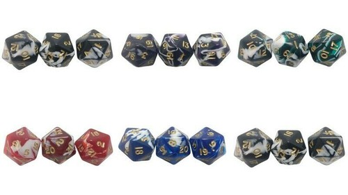 Poly marble dice d20 - marble, d20's