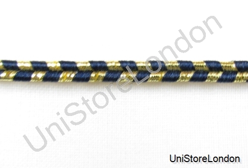 Braid gold mylar dark blue - gold,