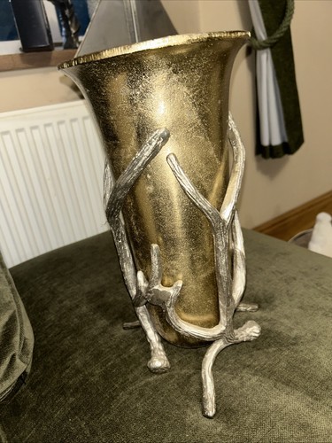 Decorative vase metal gold - decorative,