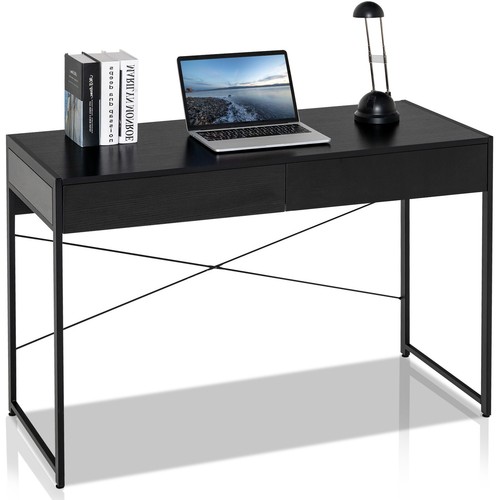 Wooden computer desk - computer,